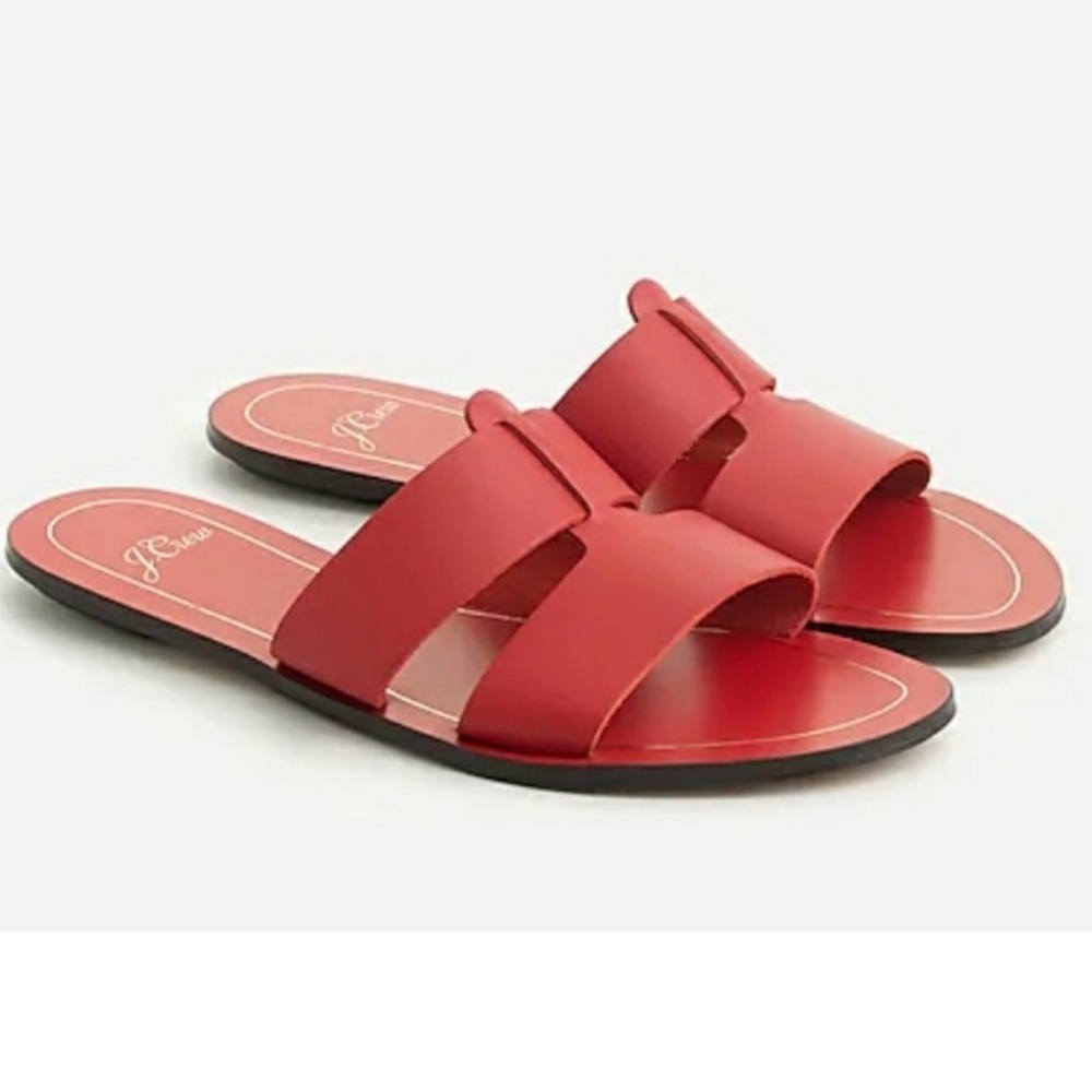 Jcrew Red Size 8 Cyprus leather sandals with interlocking straps